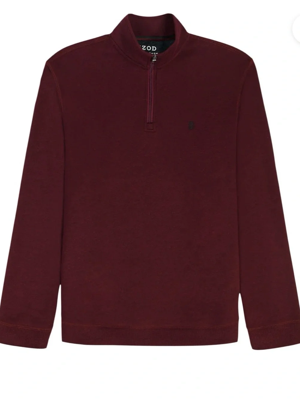 IZOD Fine Gauge 1/4 ZIP Sweatshirt sweater - MAROON